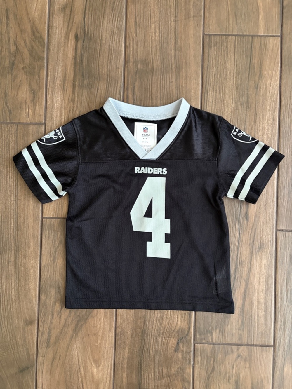 NFL Raiders Carr Kids Jersey in Black and White